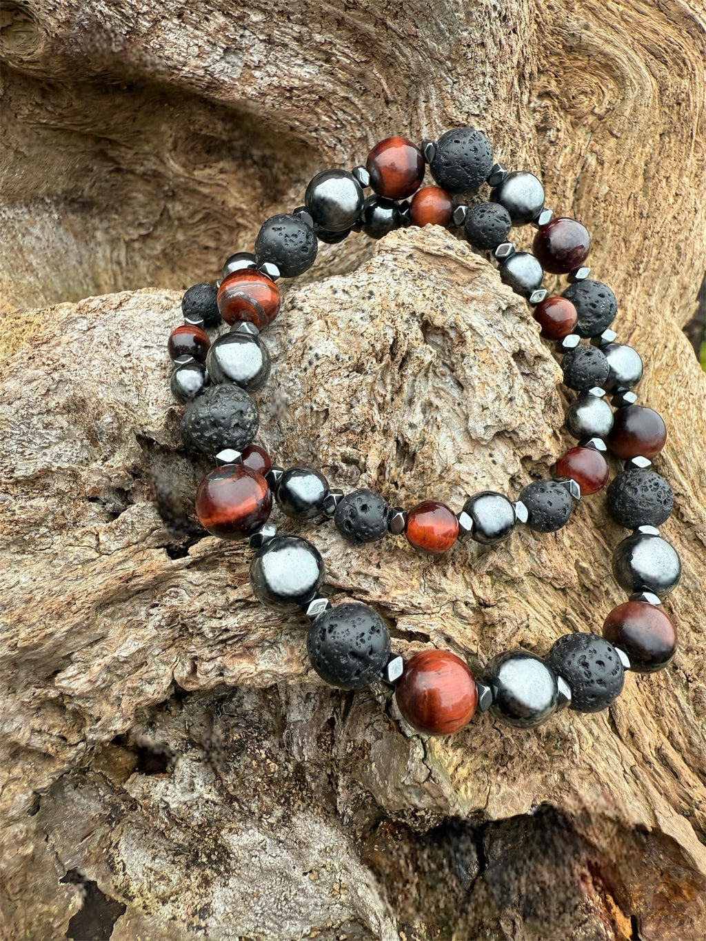 BILLY Bracelet Enfant - Duo parent-enfant pierres semi-précieuses chakra racine
