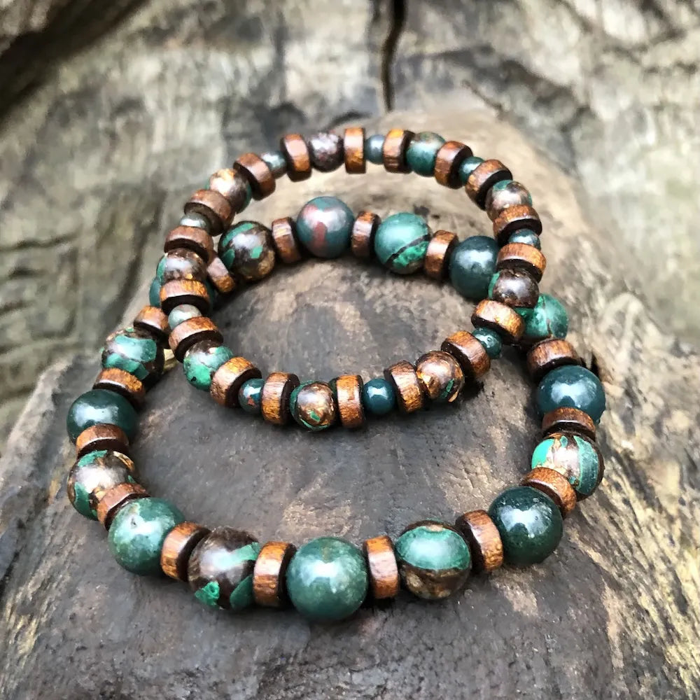 Coffret DUO JALA - Bracelets assortis Parent Enfant en pierres naturelles - Chakra cœur
