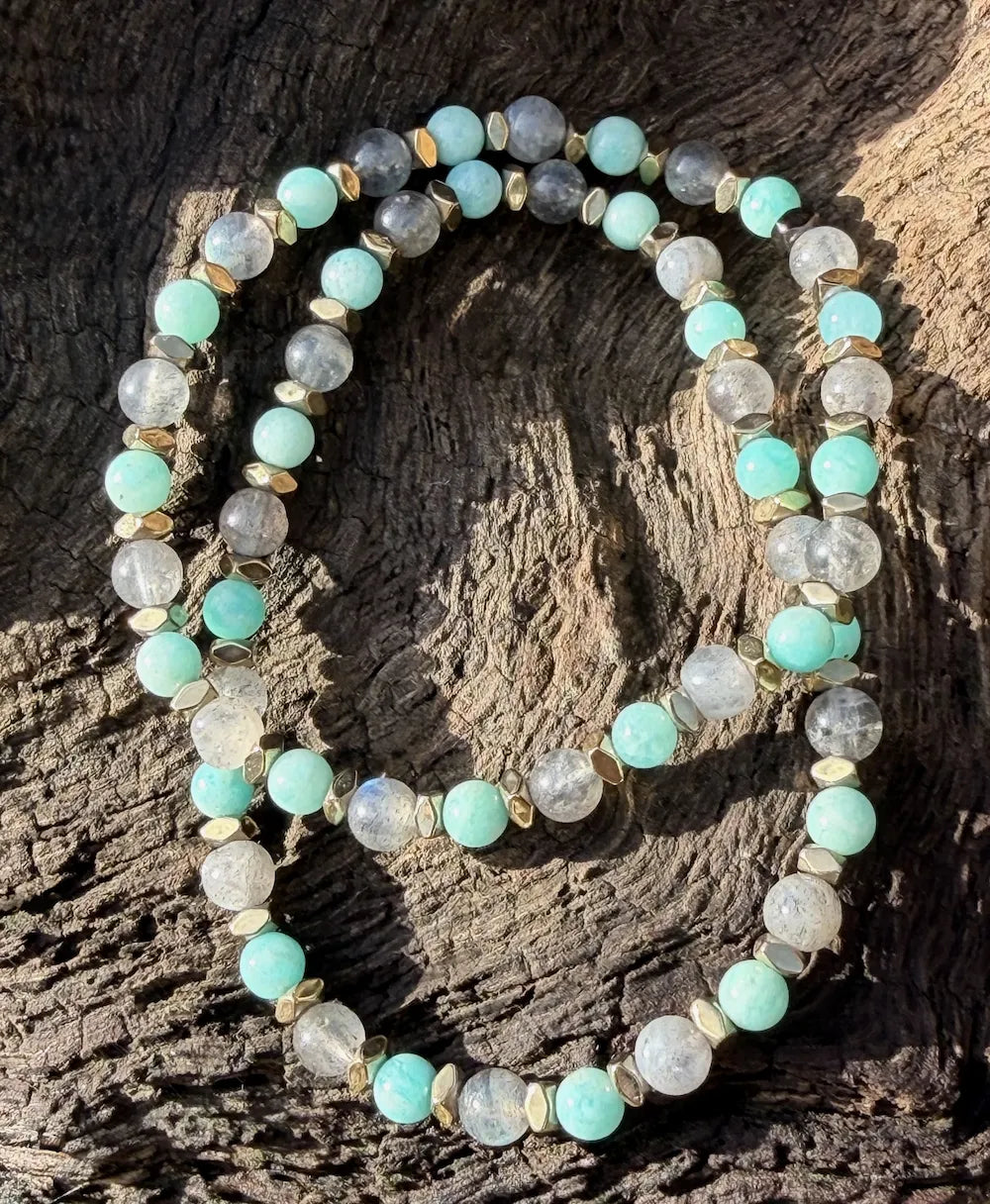 DUO PAOLINE - Coffret cadeau mère fille bracelets miroirs chakra gorge cœur couronne