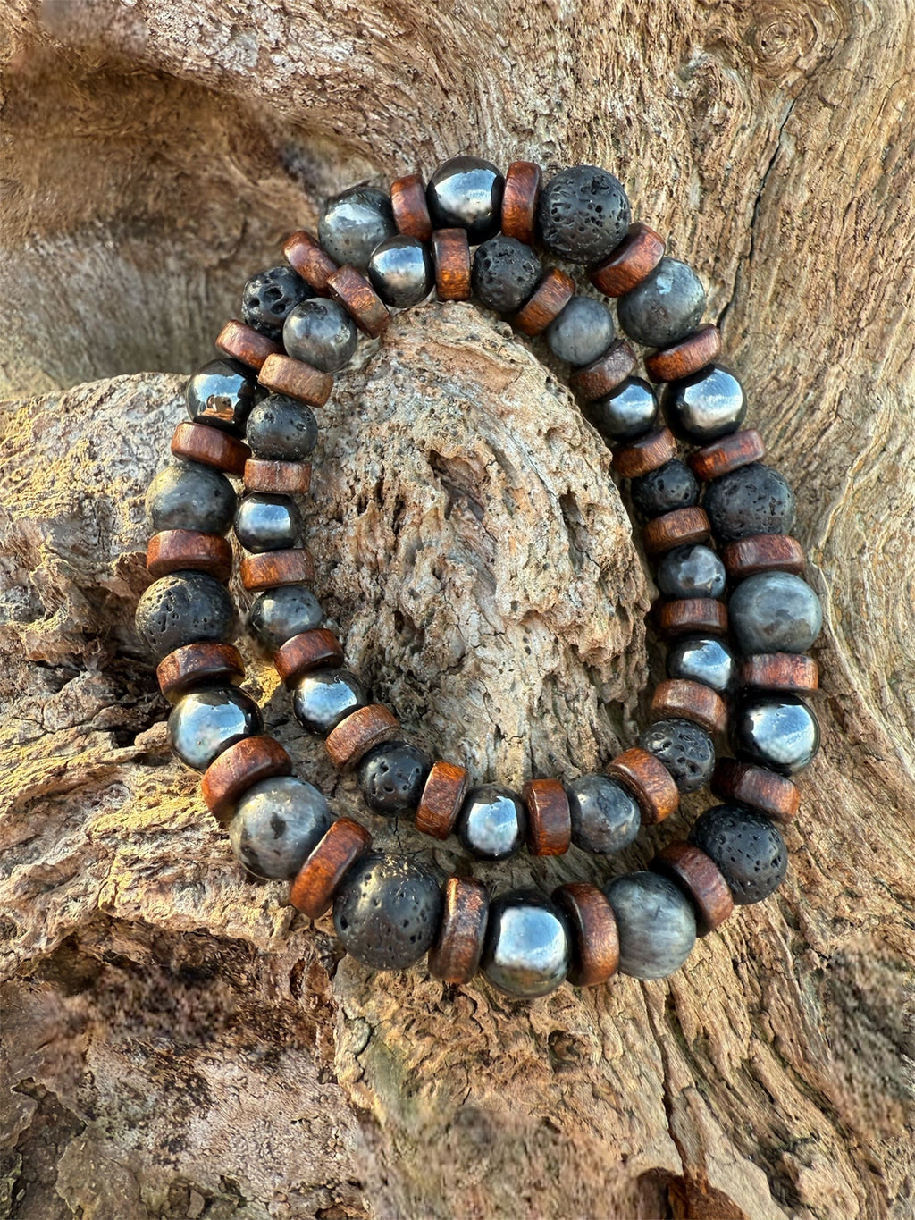 MAËL Bracelet Enfant - Duo parent-enfant pierres semi-précieuses chakra racine
