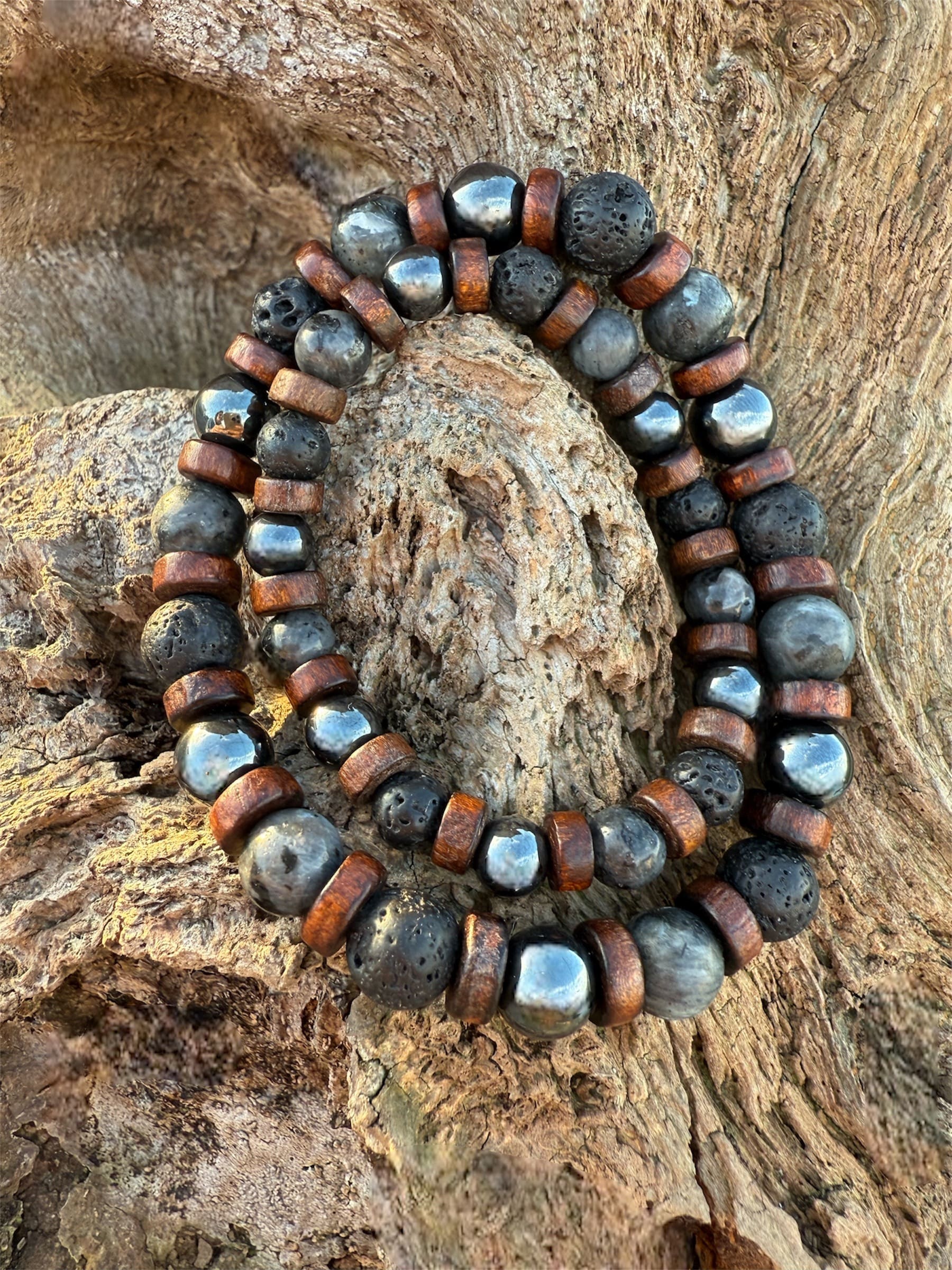 MAËL Bracelet Enfant - Duo parent-enfant pierres semi-précieuses chakra racine
