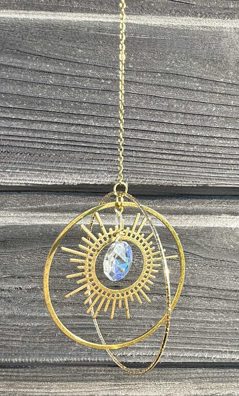 Attrape-soleil Senné cyanite authentique arcs-en-ciel feng shui - Sahana Spirit
